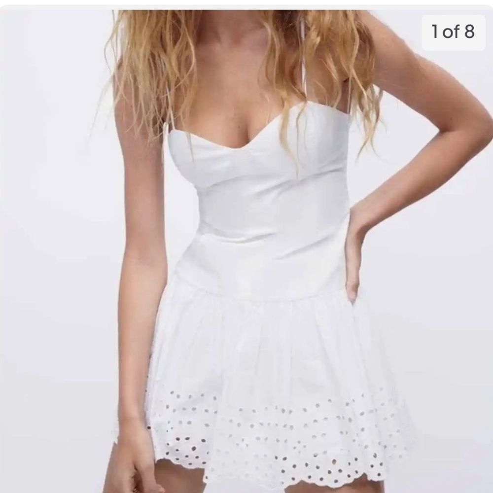 Zara embroidered mini dress